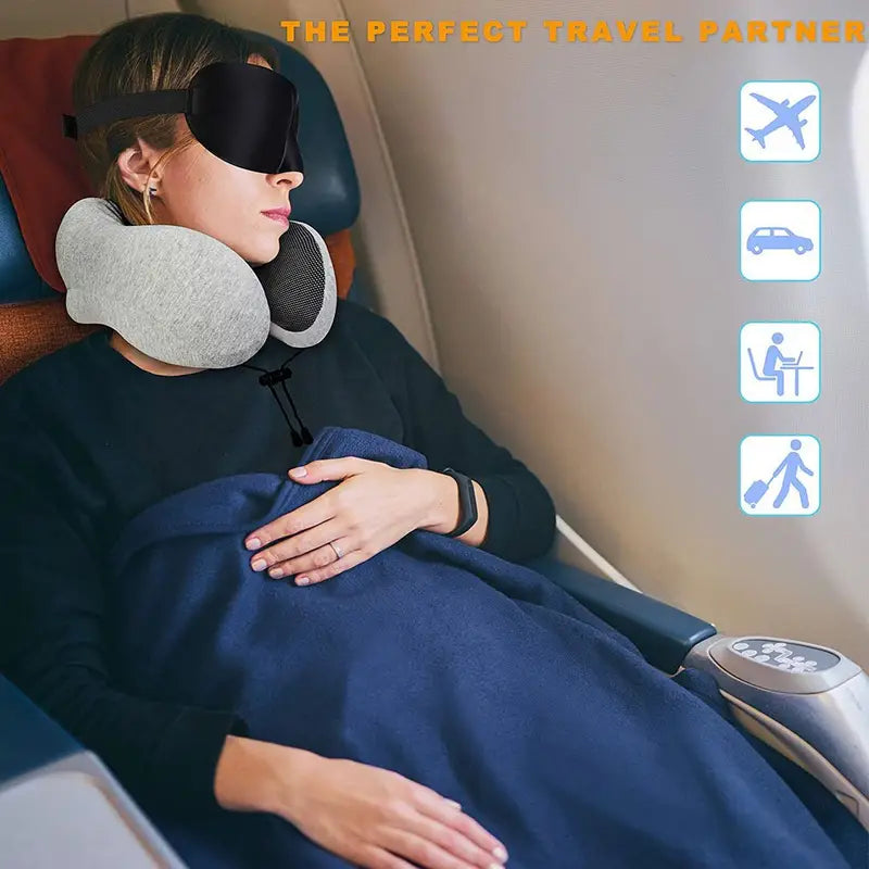 U Shaped Memory Foam Neck Pillow Soft Travel Cervical Airplane Pillow - Smiths Picks - Personal Care