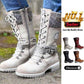 Women Snow Buckle Lace Knitted Mid-calf Snow Slip Resistant Waterproof Winter Boots