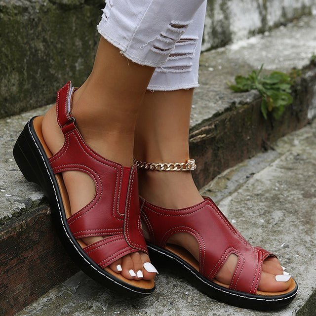 Women Premium Wedge Leather Orthopedic Walking Sandals 2023 - Smiths Picks - Orthopedic Shoes & Sandals