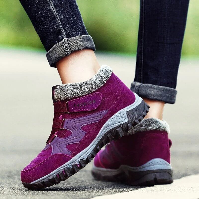 FLEEKCOMFY™ Snowy Villia Leather Ankle Boots - Smiths Picks - Winter Boots & Accessories