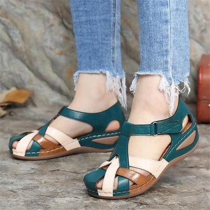 PREMIUM Leather Retro Sandals Arch Support Comfy Round Toe - Smiths Picks - Orthopedic Shoes & Sandals