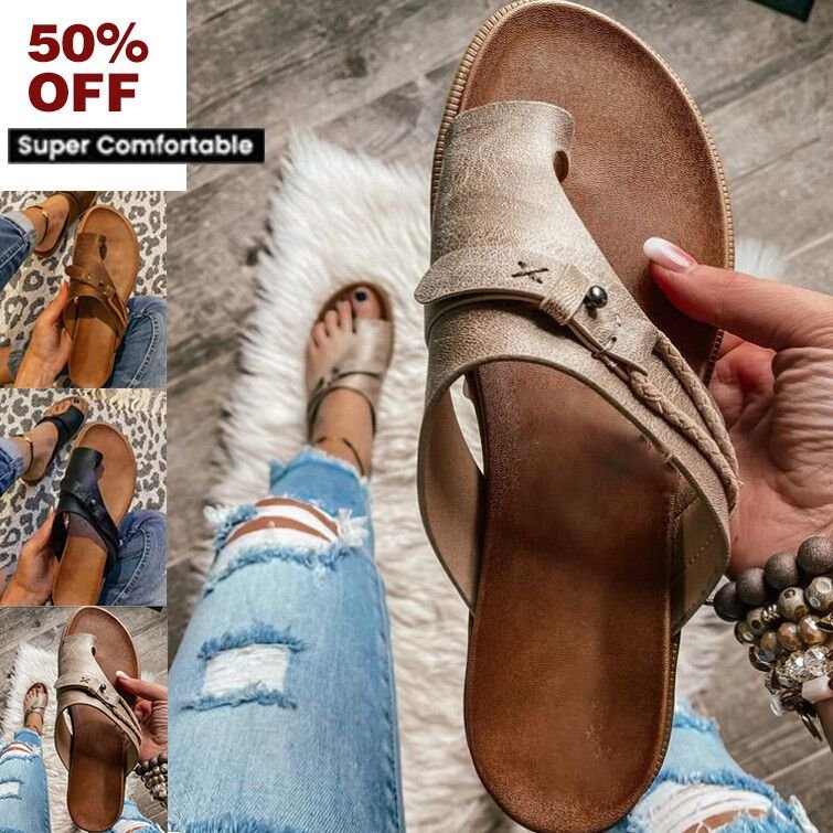 Summer Leather Orthopedic Carina Sandals Flip Flop Beach Sandals Anti-Slip - Smiths Picks - Orthopedic Shoes & Sandals