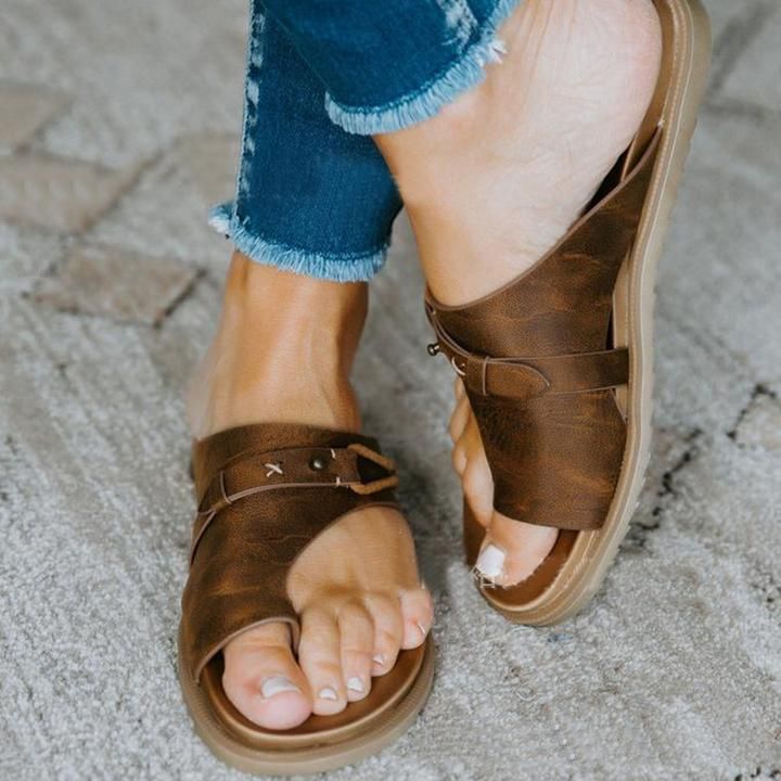 Summer Leather Orthopedic Carina Sandals Flip Flop Beach Sandals Anti-Slip - Smiths Picks - Orthopedic Shoes & Sandals