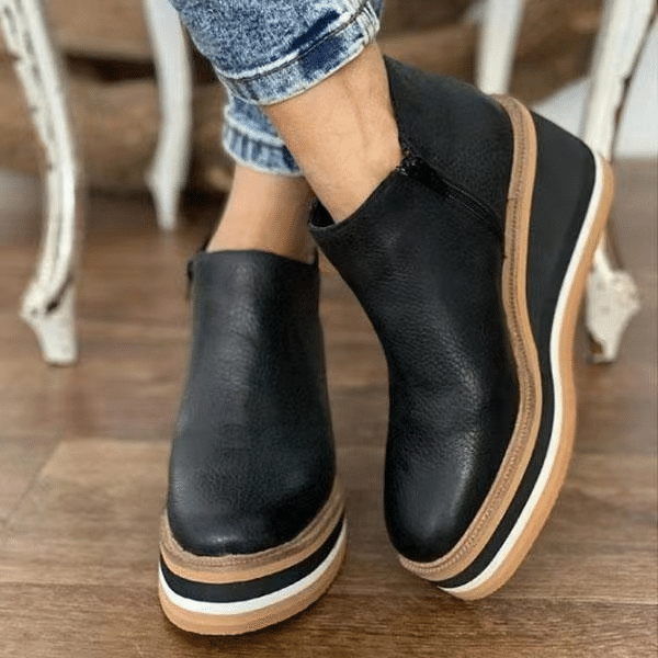 Summer Women Comfy Slip-on Leather Ankle Walking Non-Slip Unique Shoes - Smiths Picks - Orthopedic Shoes & Sandals