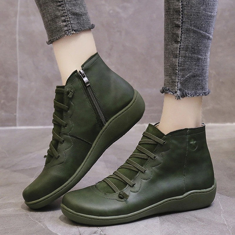 Women Orthopedic Ankle Leather Winter Boots Waterproof Vintage Design Keep Warm Non Slip
