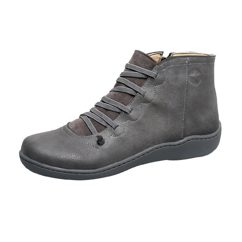 Women Orthopedic Ankle Leather Winter Boots Waterproof Vintage Design Keep Warm Non Slip
