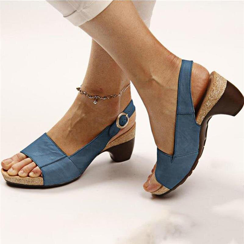 Orthopedic Women Sandal Breathable Arch Support Wedge Slip On Vintage Summer - Smiths Picks - Orthopedic Shoes & Sandals